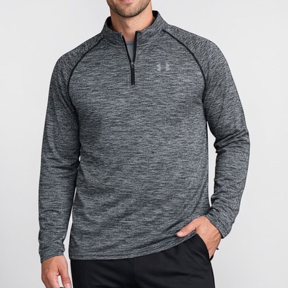 Under Armour HeatGear 1/4 Zip Pullover Mens 2XL Gray Loose Fit Athletic